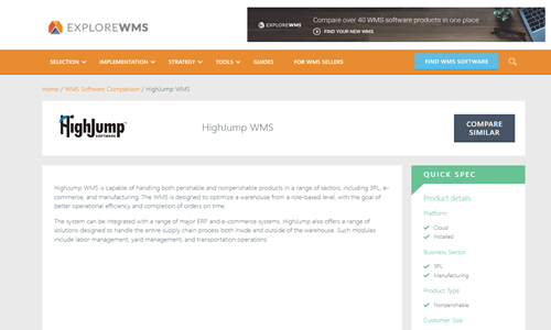 Highjump warehouse management