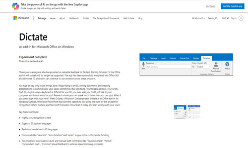 Microsoft Dictate