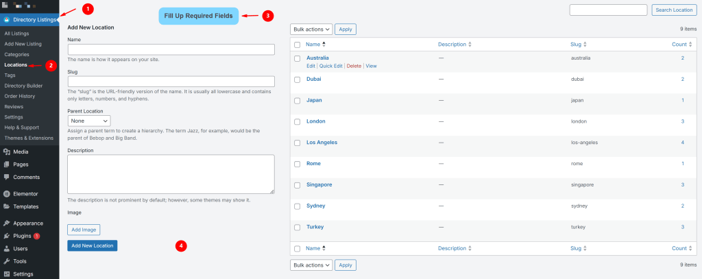 How to add a new location in classified website