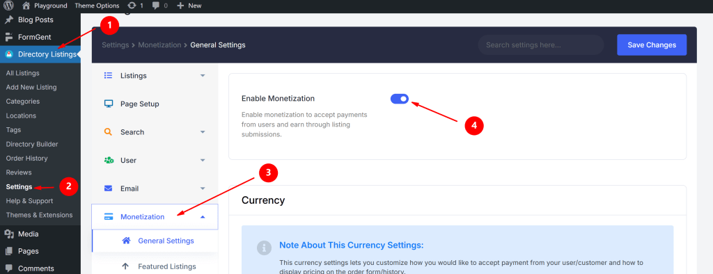 How to enable monetization feature for classified website