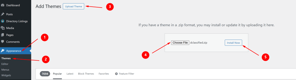 How to install dclassified theme
