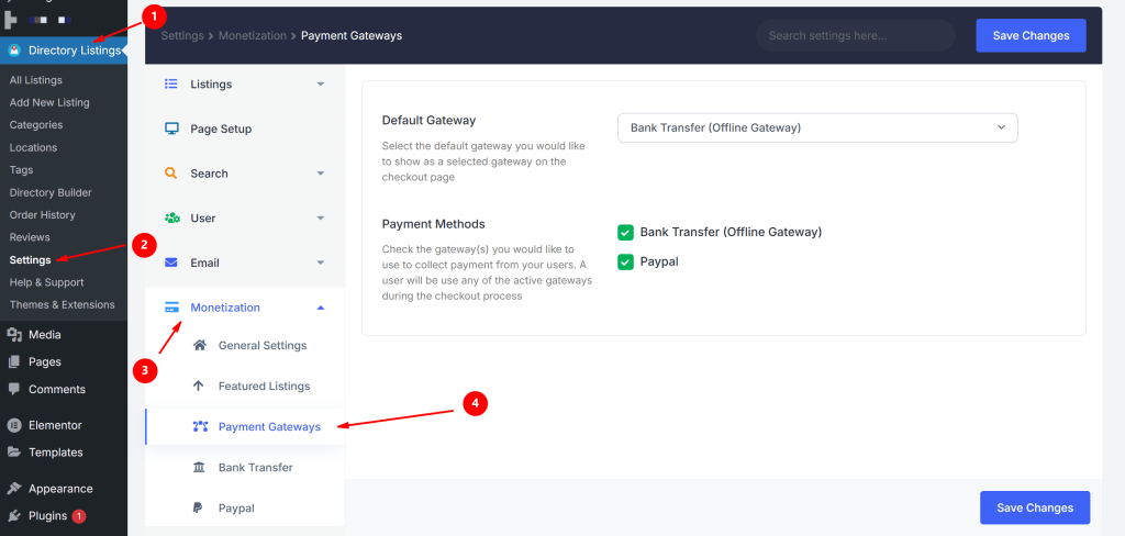 How to set payment gateway for classified website